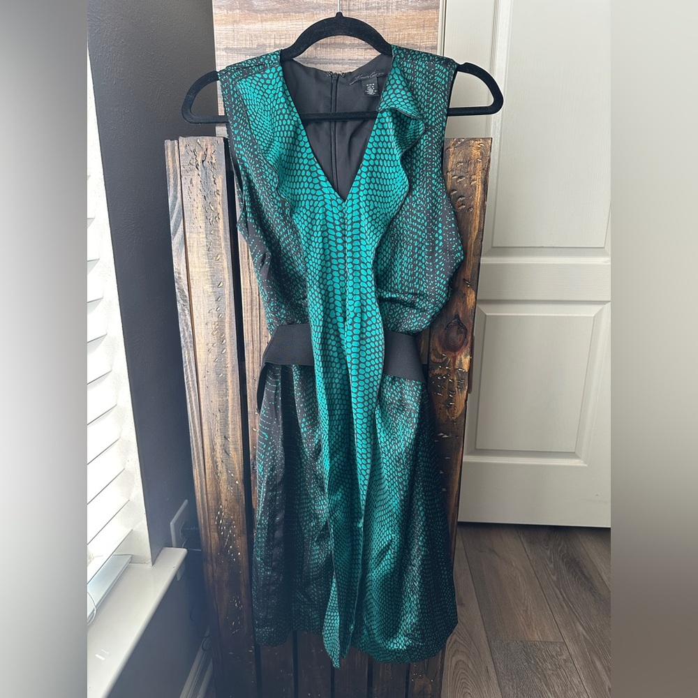 Sexy green and black cocktail dress